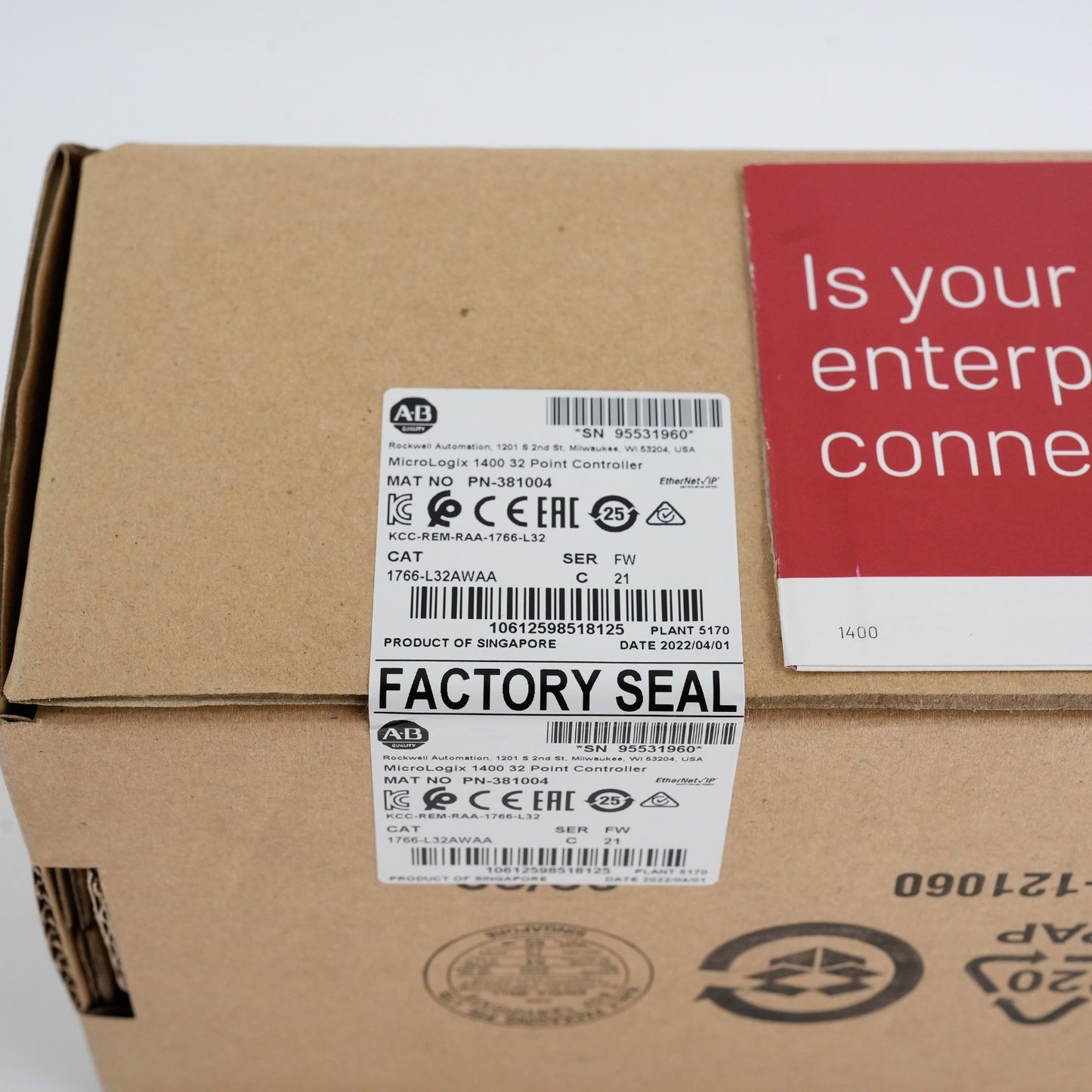Allen Bradley 1766-L32AWAA /C MicroLogix 1400 32-Pt Controller - Sealed Surplus