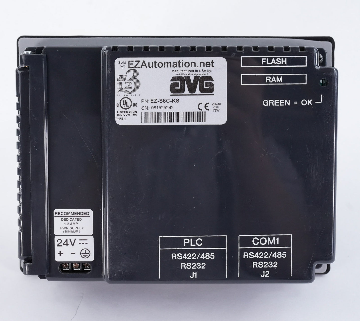 Automation Direct EZ-S6C-KS EZ Series 6" HMI Color Display Panel EZS6CKS
