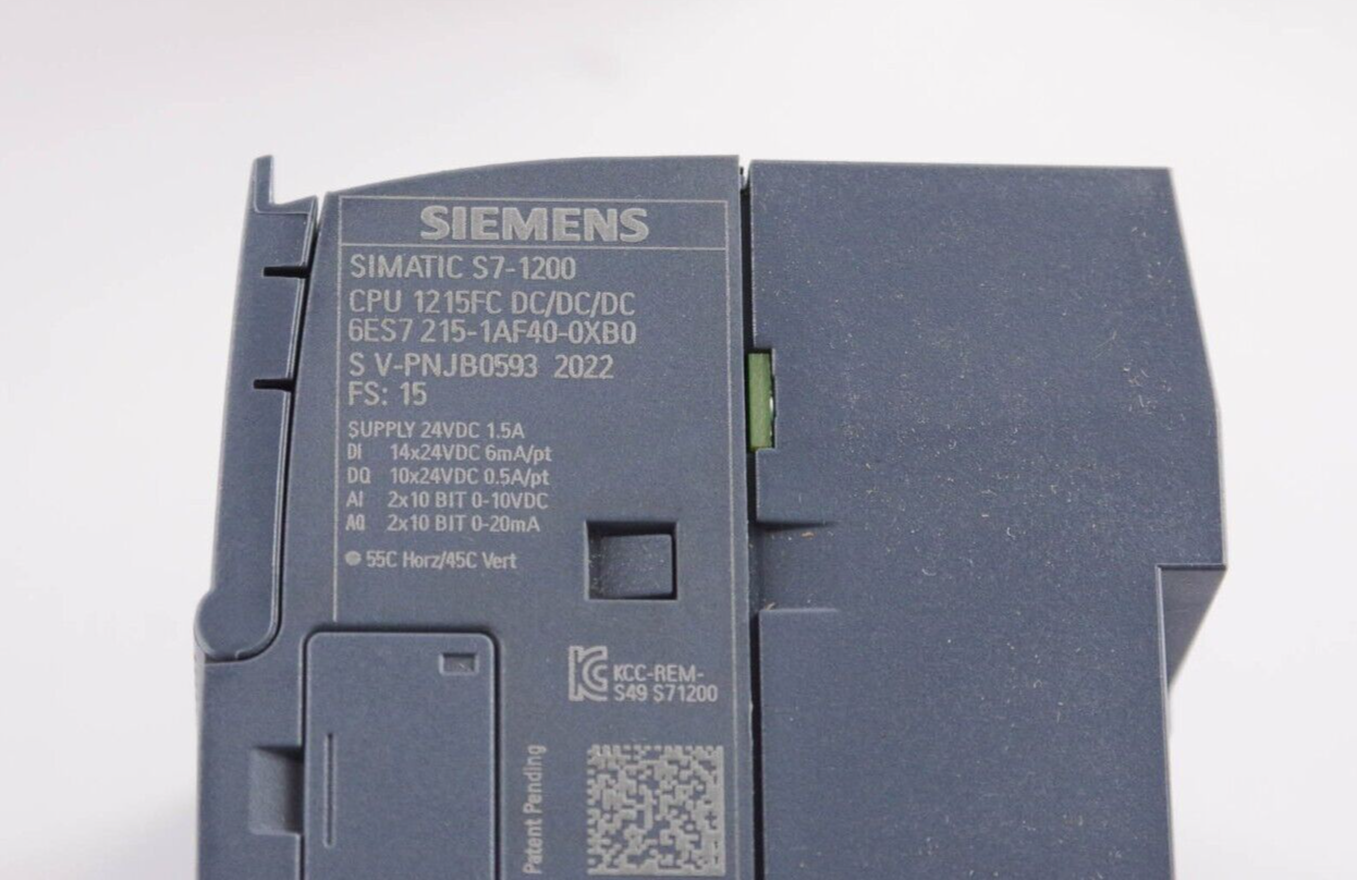 SIEMENS 6ES7215-1AF40-0XB0 / 6ES72151AF400XB0 CPU Simatic S7-1200