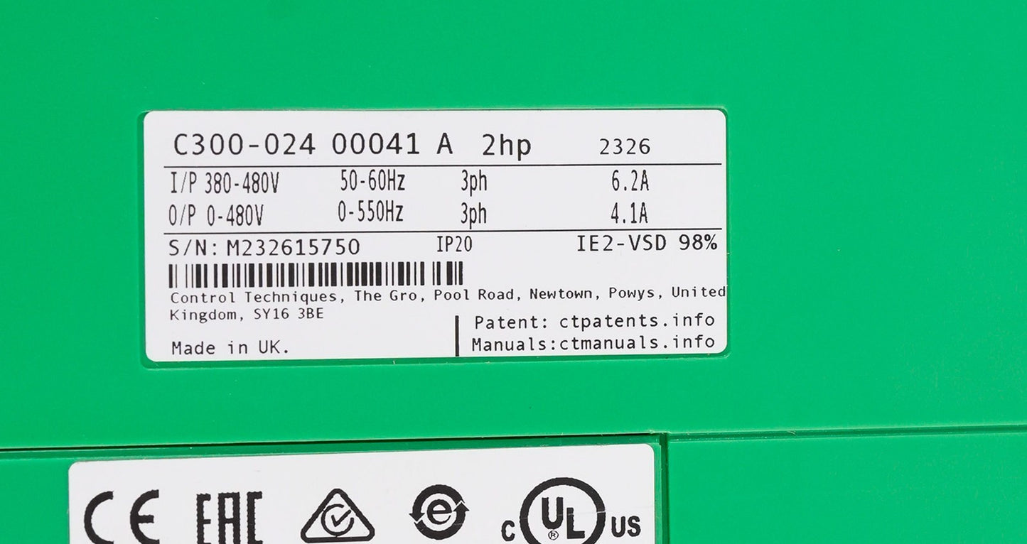 Control Techniques C300-024 00041 A Commander Drive 2hp - Without Original Box