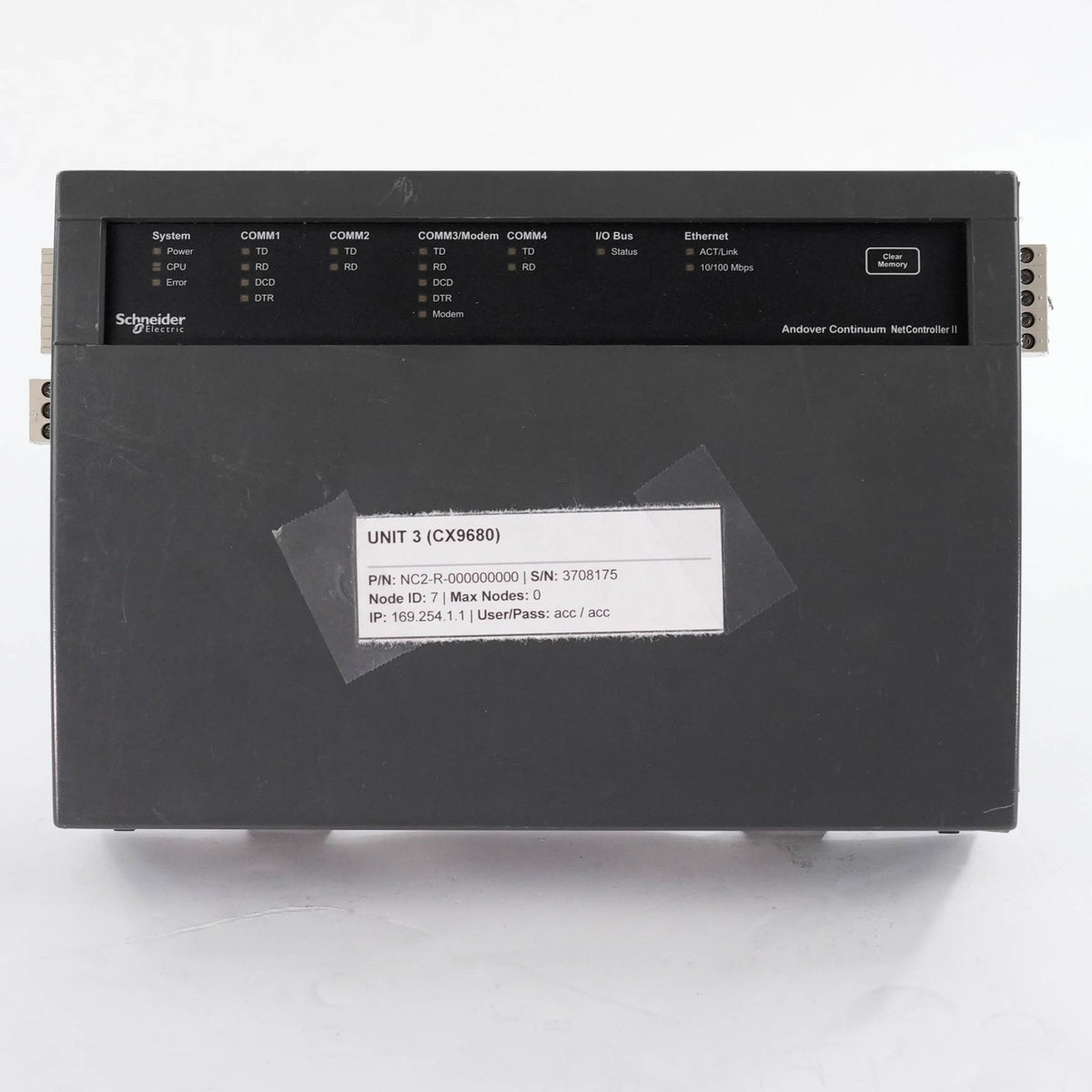 Schneider Electric CX9680 NC2-R-000000000 Continuum NetController 2 CX 9680 NC2R