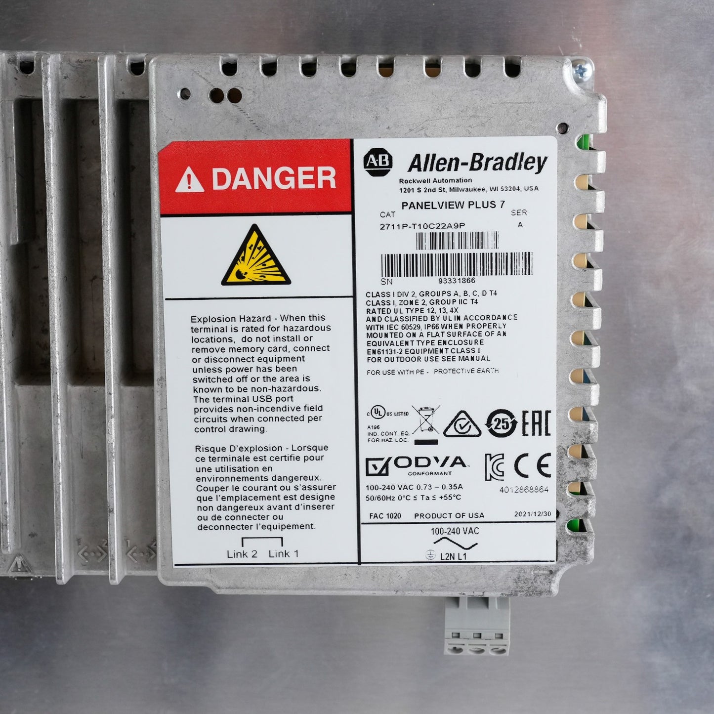 Allen Bradley 2711P-T10C22A9P /A PanelView Plus Color Terminal - Open Box
