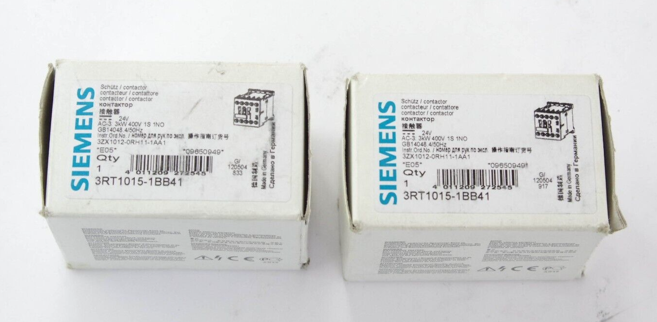 Siemens 3RT1015-1BB41 /3RT10151BB41 SIRIUS 3R MOTOR STARTER CONTACTOR