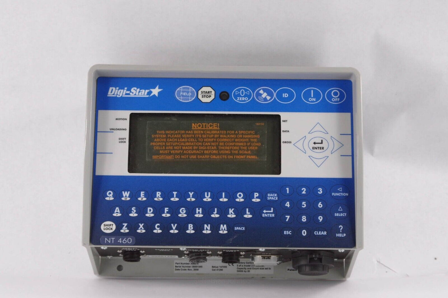 Digi-Star NT 460 Scale Indicator 406076 / D3840 Monitor With GPS & Autolog