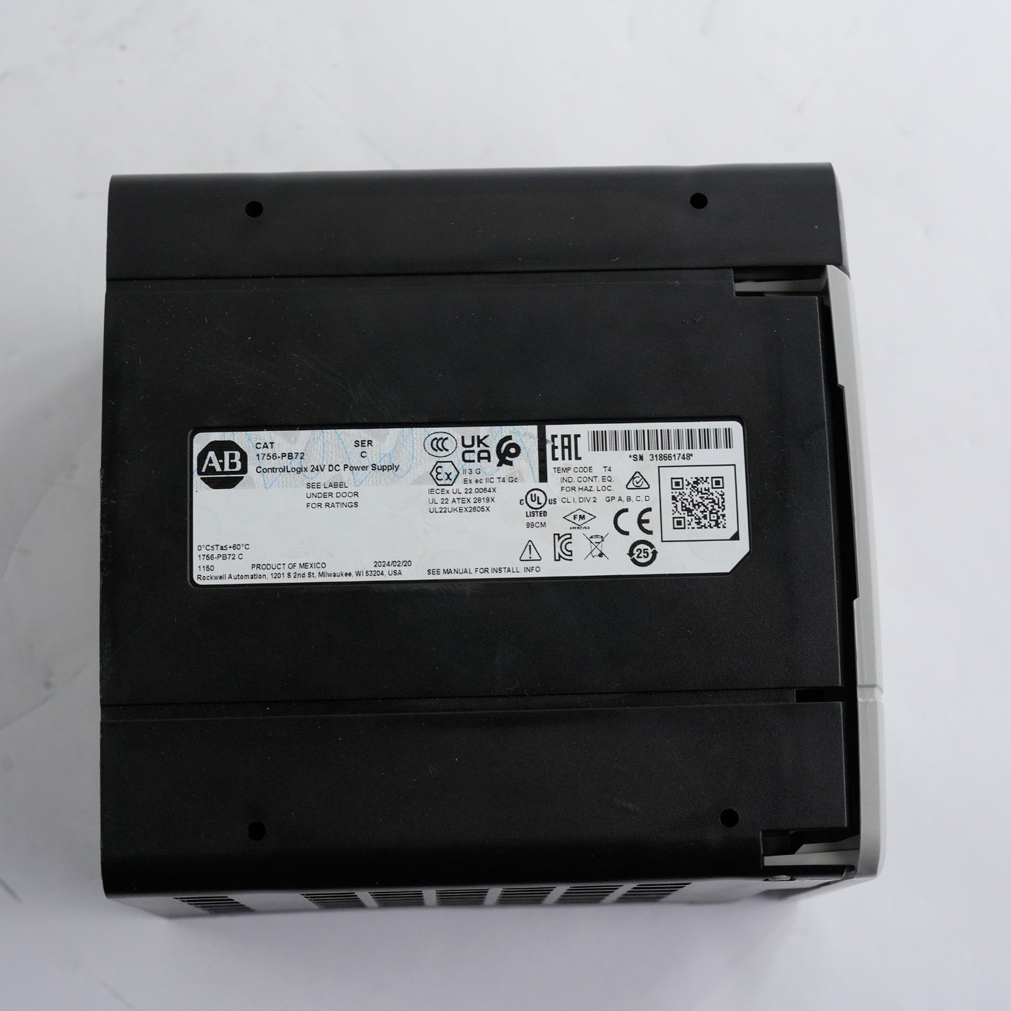 Allen Bradley Control Logix 1756-PB72 /C 24VDC Power Supply 1756PB72