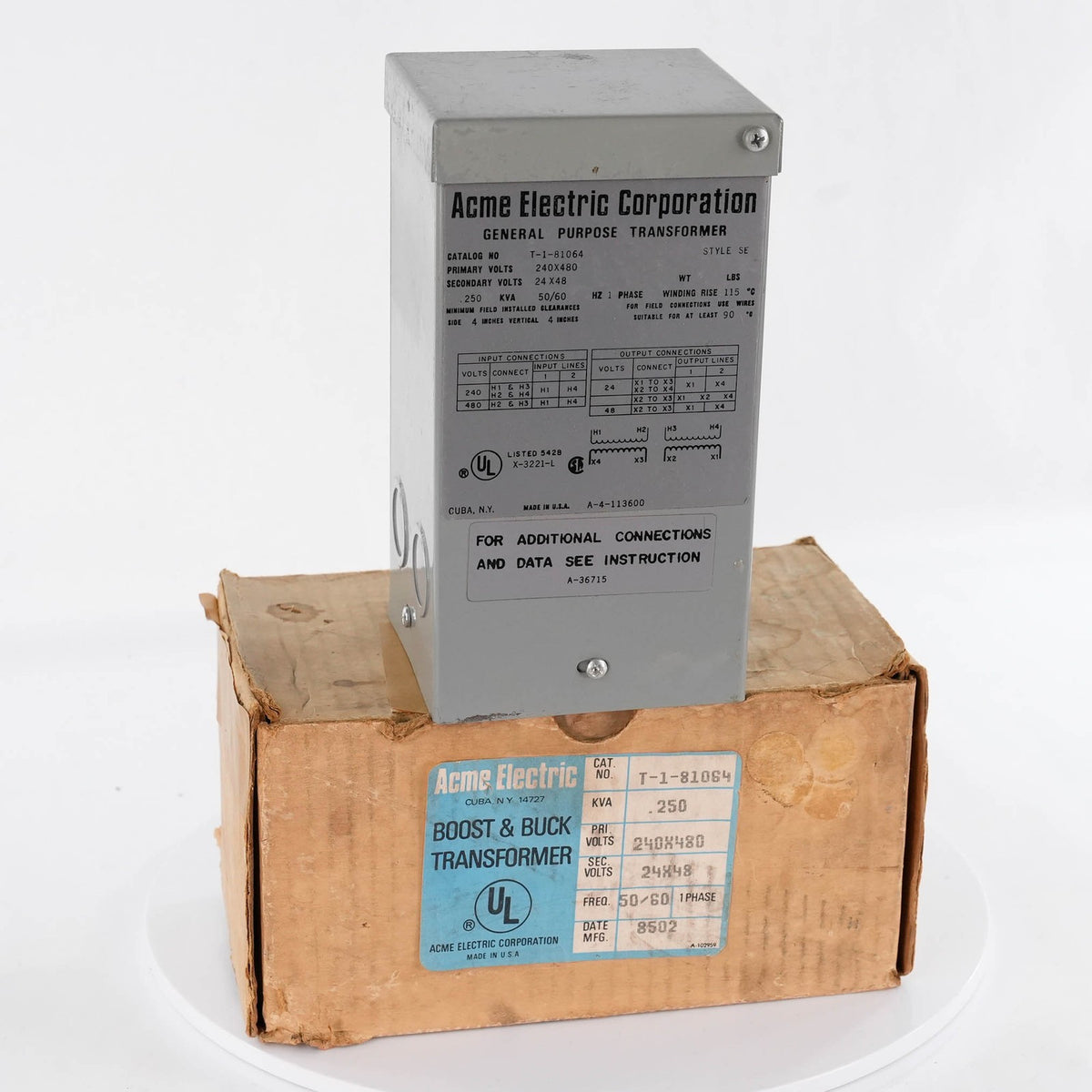 Acme Electric Corp T-1-81064 Buck Boost Transformer 1.5kVA 120x240V 12/24V T1810