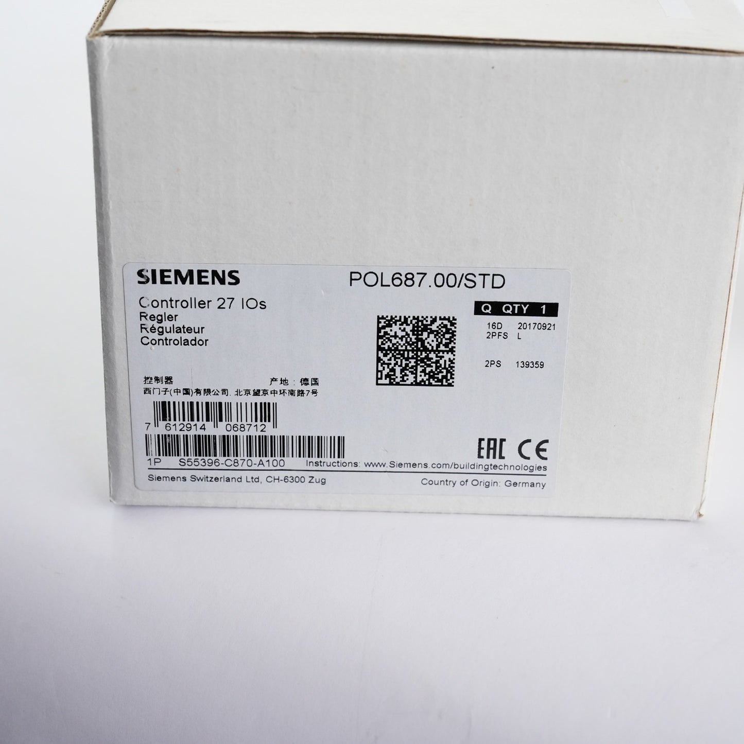 Siemens POL687.70/STD Programmable Controller S55396-C877-A100 No terminals