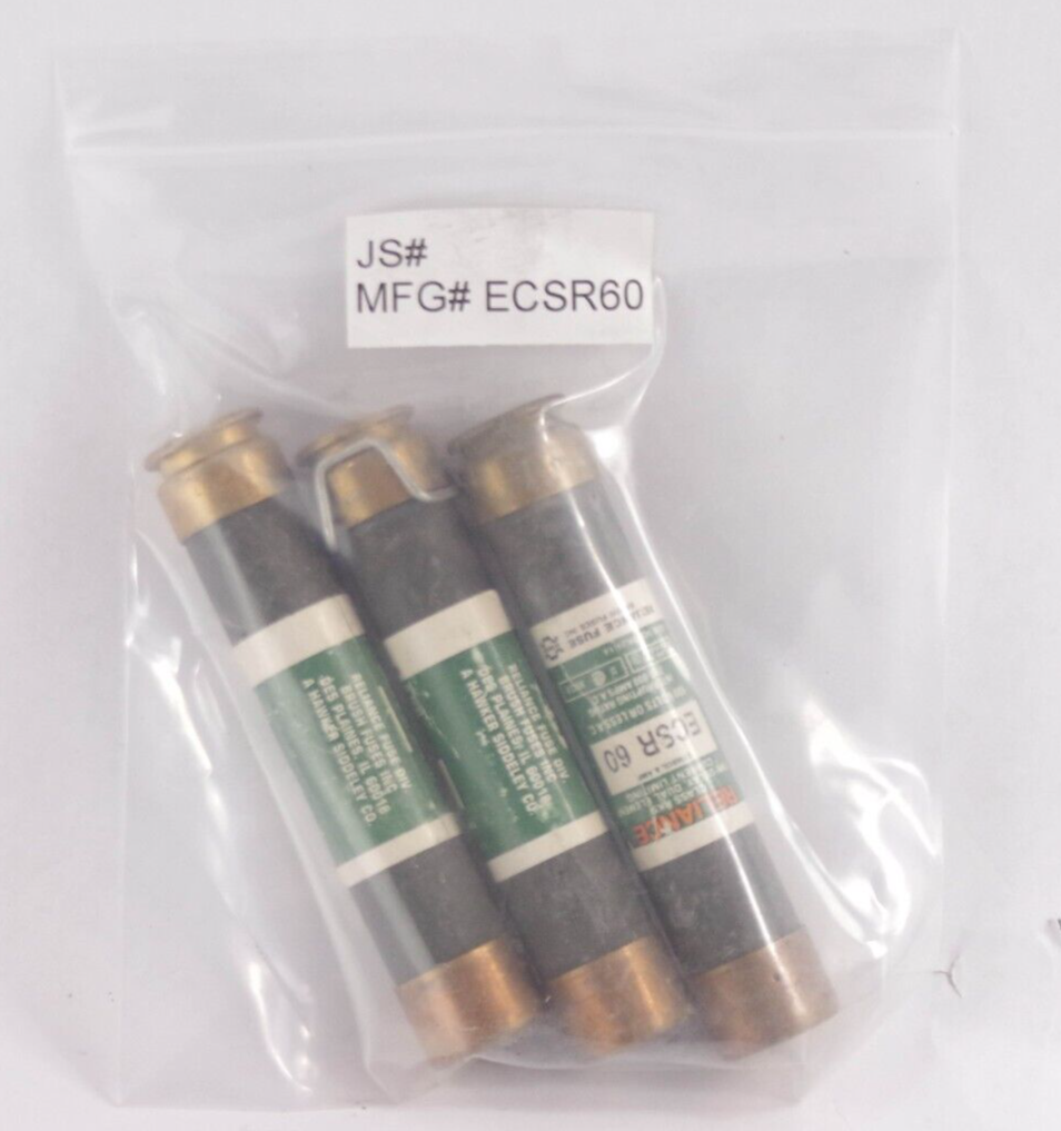 3x Reliance ECSR 60 / ECSR60 Class RK5 Time Delay Dual Element Fuse