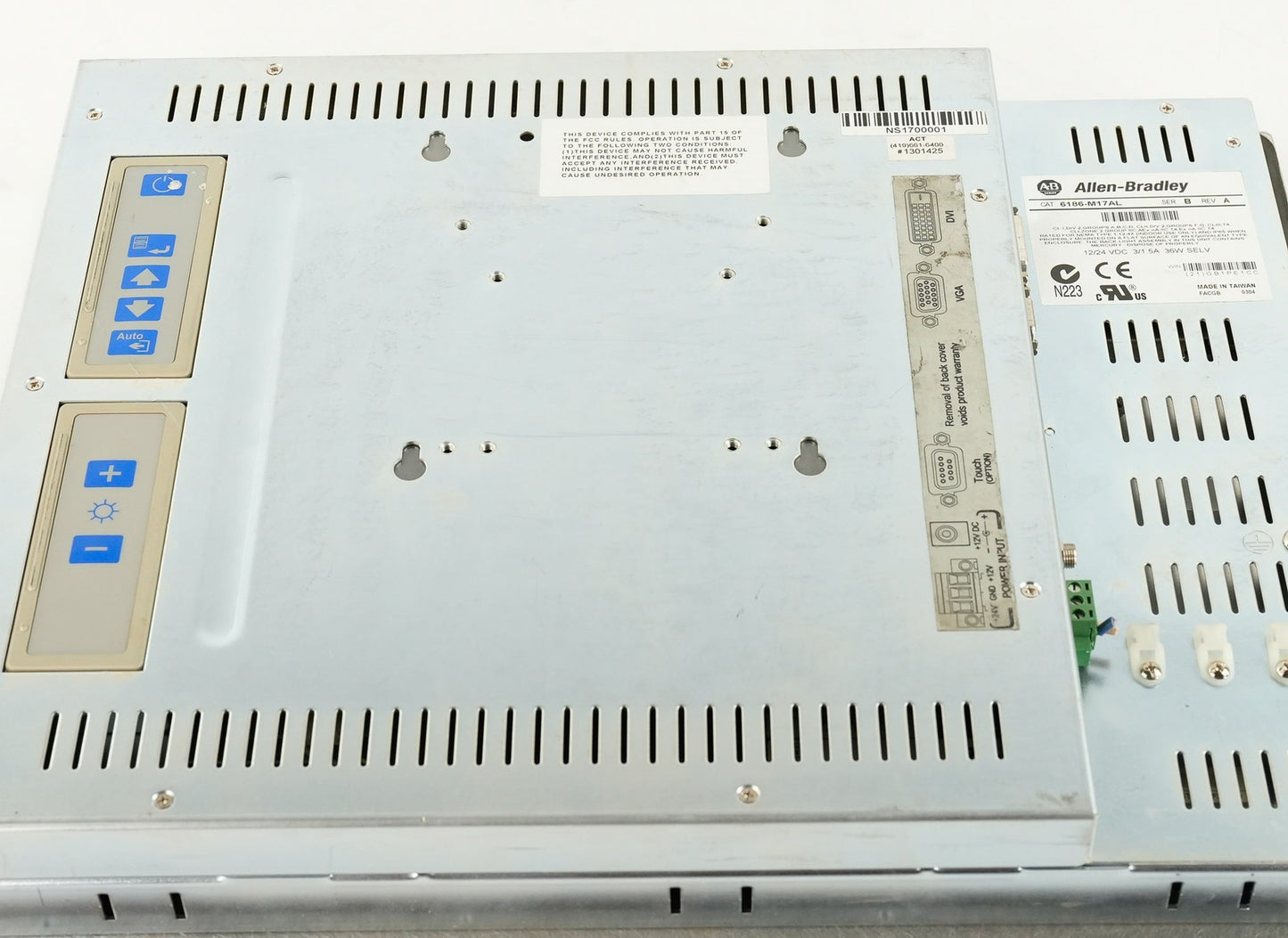 Allen Bradley 6186-M17AL /B Rev A VersaView 1700M Performance Monitor 6186M17AL