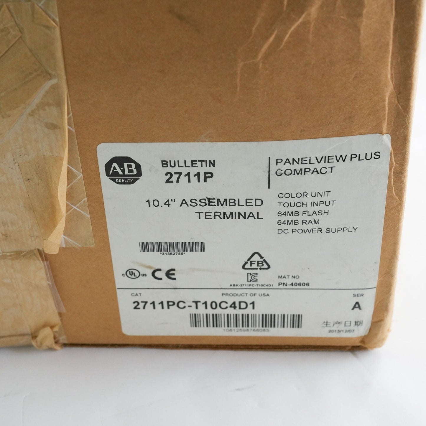 Allen Bradley 2711PC-T10C4D1 A PanelView Plus 1000 2711PC-RP1 /G RDT10C Open Box