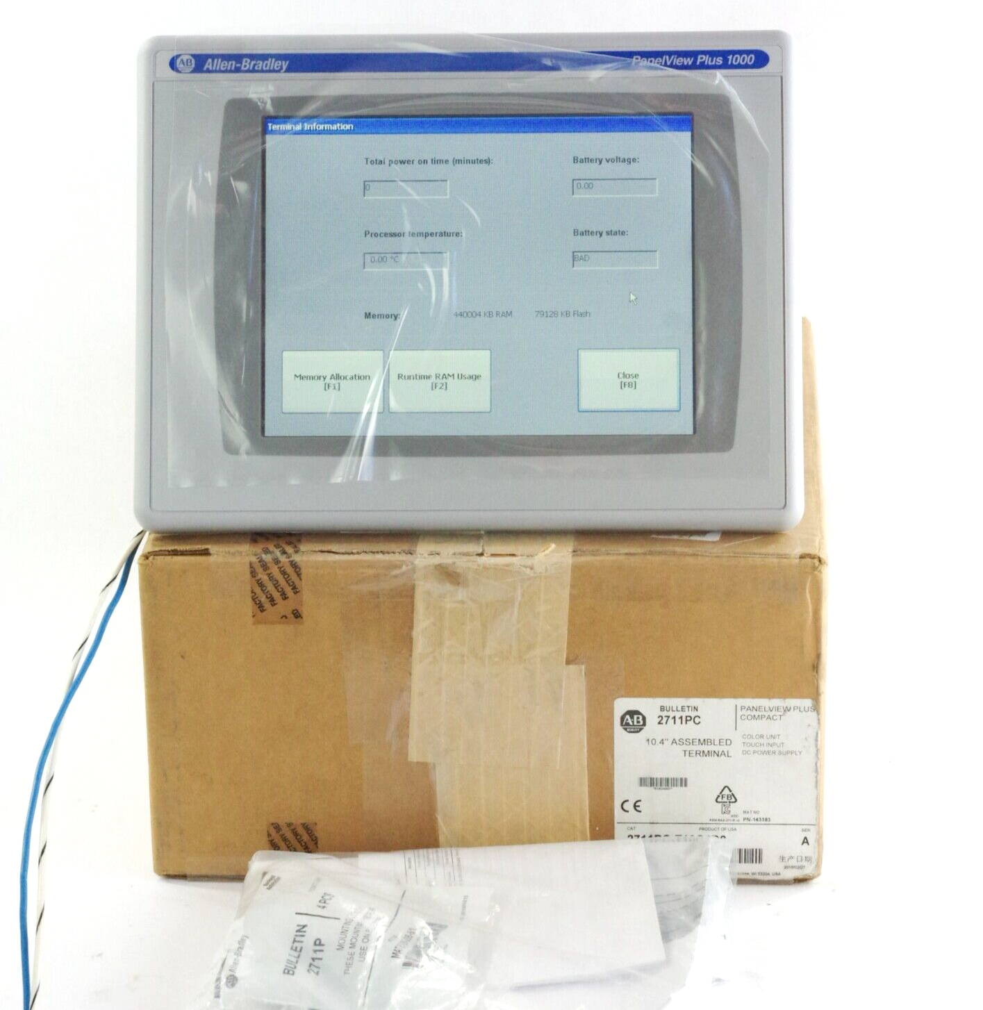 Allen Bradley 2711PC-T10C4D8 /A PanelView Plus 1000 w/ RP8D/B Logic + RDT10C /C