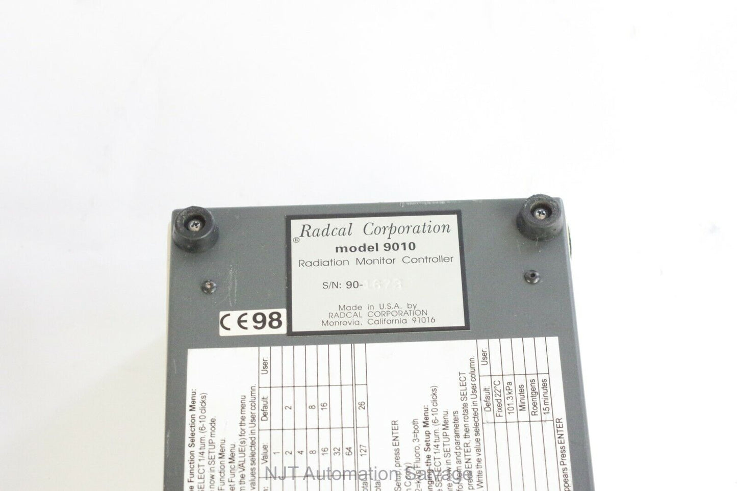 RADCAL RADIATION MONITOR Model 9010 CONTROLLER