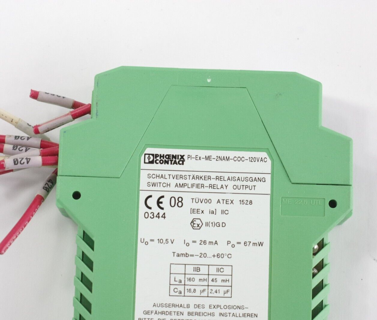 Phoenix Contact PI-Ex-ME-2NAM-COC-120VAC Switch Amplifier Relay Output