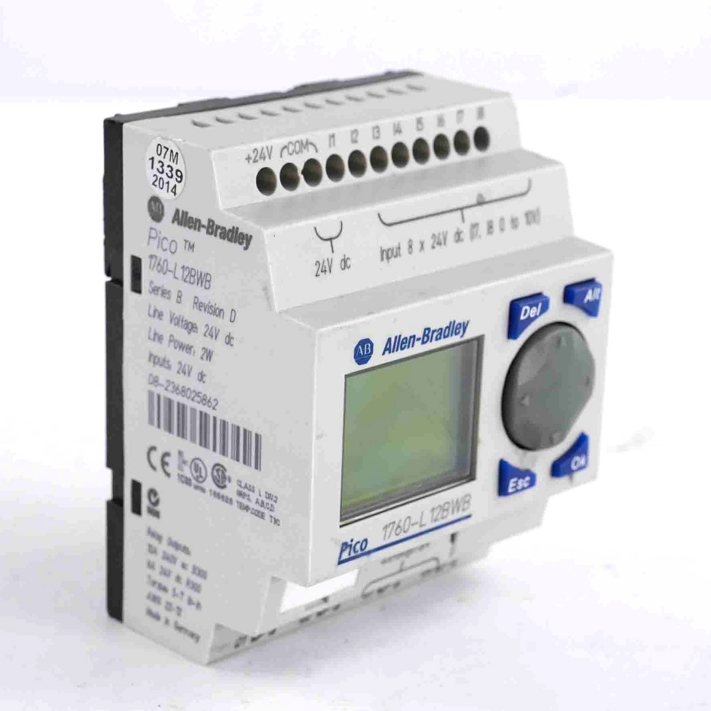 Allen-Bradley 1760-L12BWB /B Rev D Pico Controller 24VDC 1760L12BWB