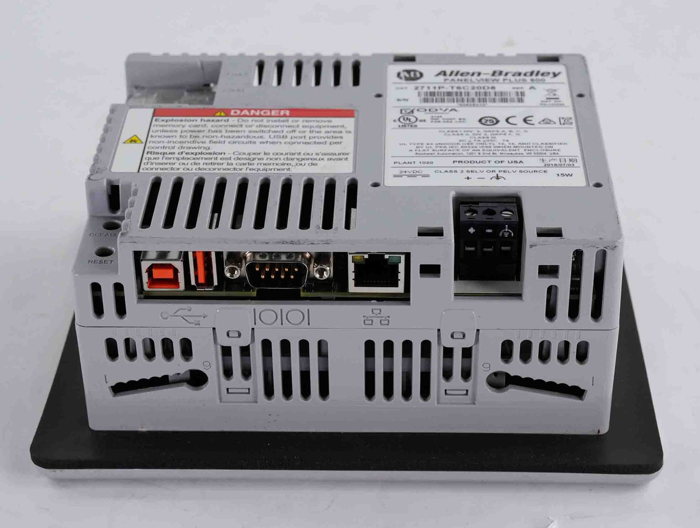 Allen Bradley 2711P-T6C20D8 /A PanelView Plus 600 Display Terminal 2711PT6C20D8