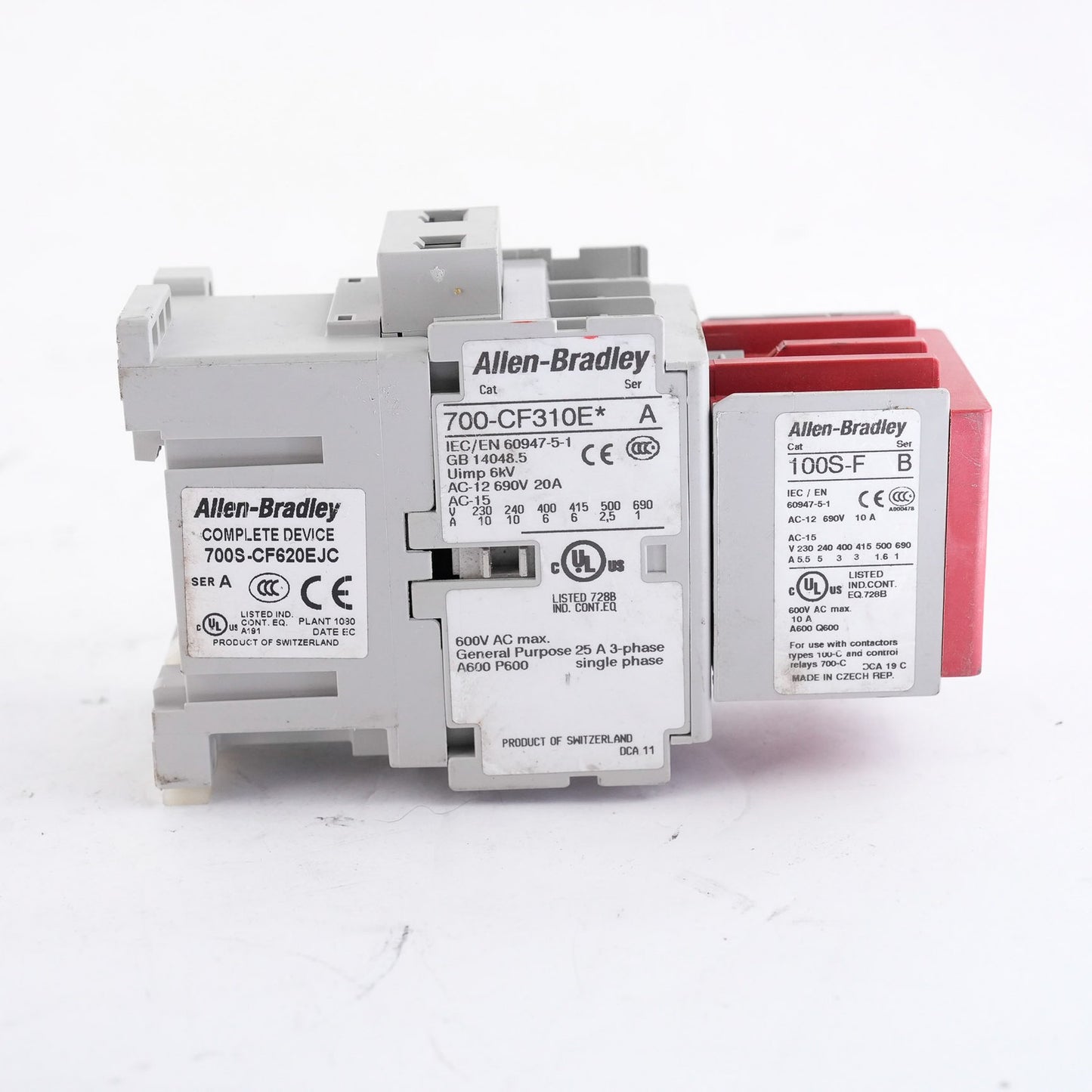 Allen Bradley 700-CF310E /A Control Relay + 100S-F/B - 700S-CF620EJC/A Device