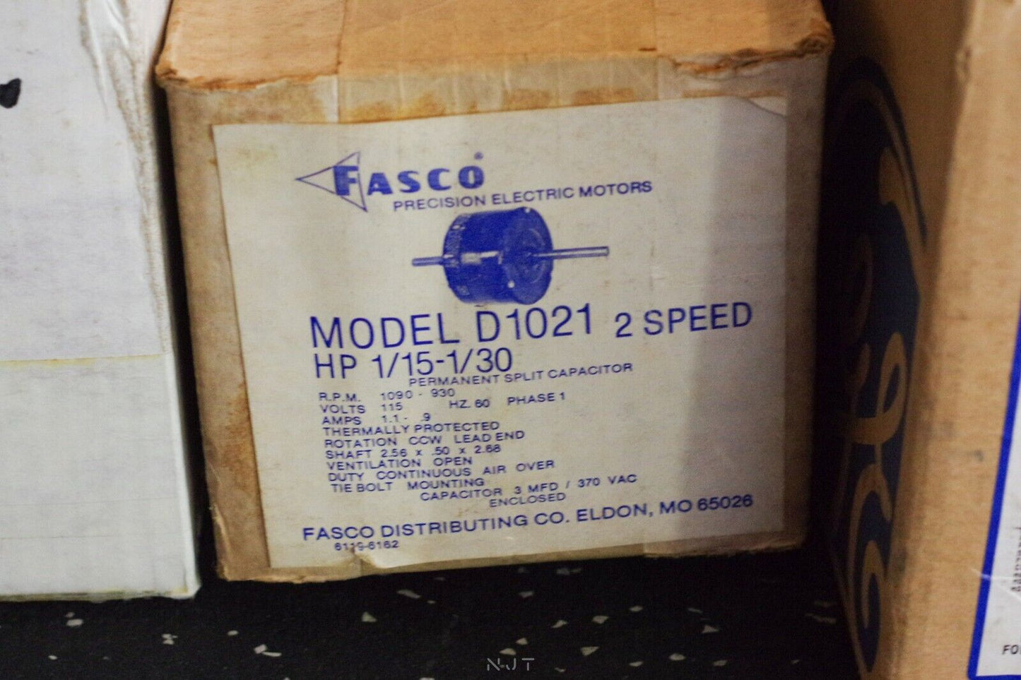 Fasco D1021 2 speed 1/15 1/30Hp 1090-930 RPM 115V 6119-6162 Motor HVAC