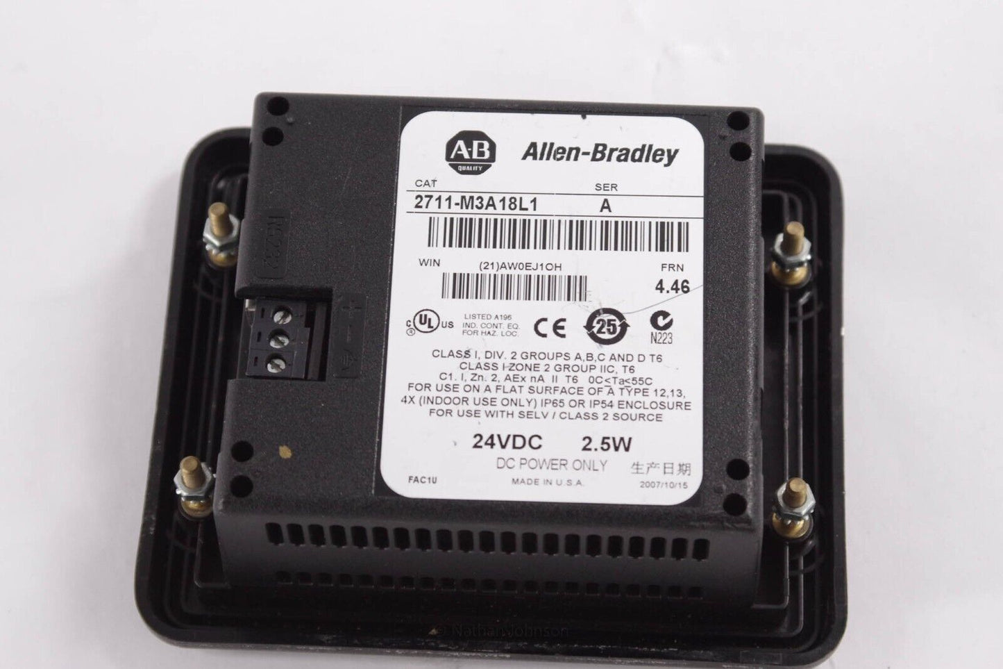 Allen Bradley 2711-M3A18L1 PanelView 300 Micro Ser A