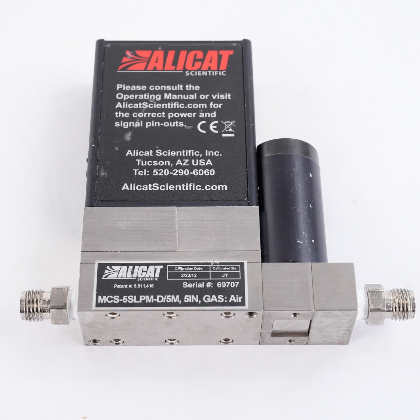 Alicat Scientific MCS-5SLPM-D/5M Mass Flow Controller 5" w/ Display MCS5SLPMD5M