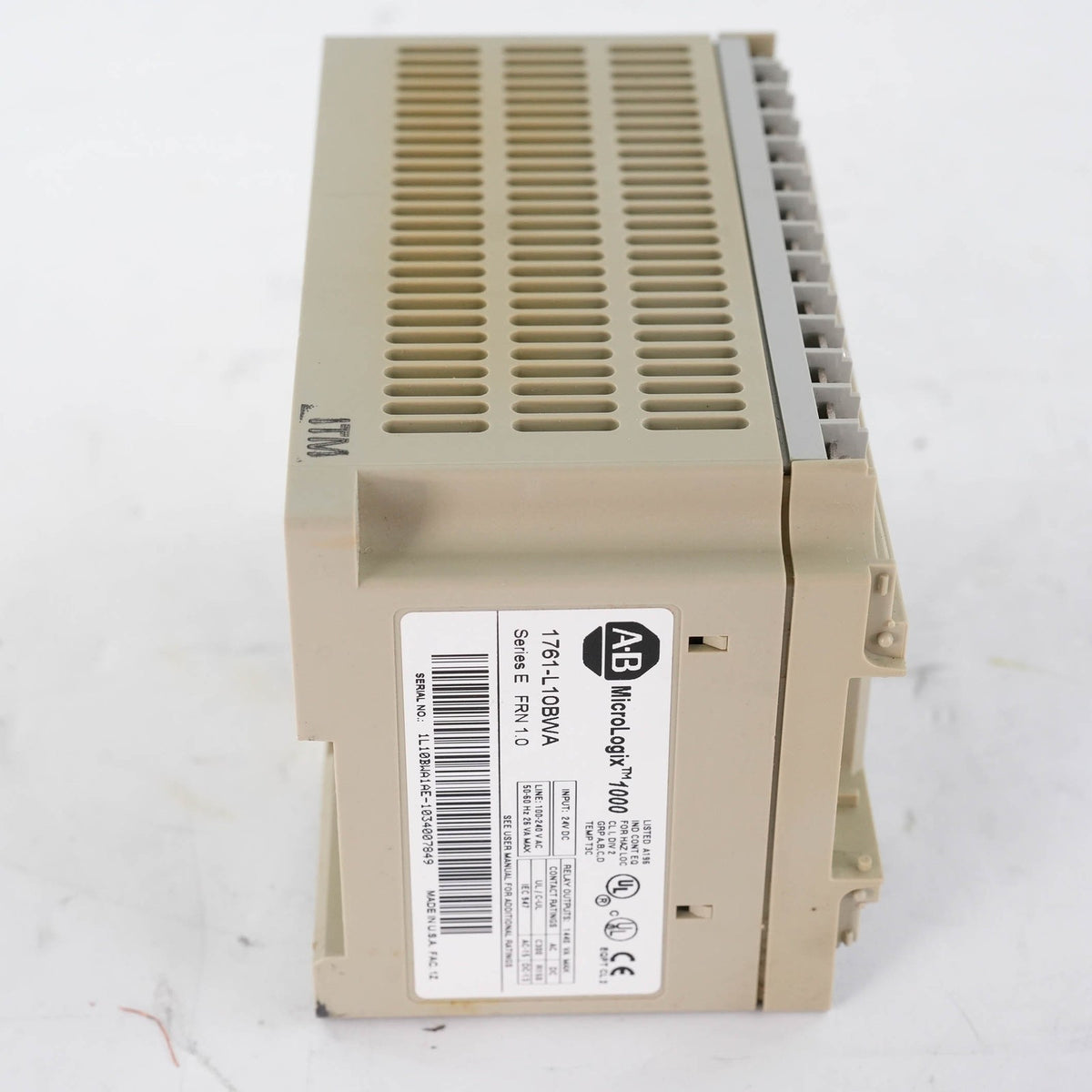 Allen Bradley 1761-L10BWA Ser E MicroLogix 1000 PLC 6 In 24VDC 4 Relay Out