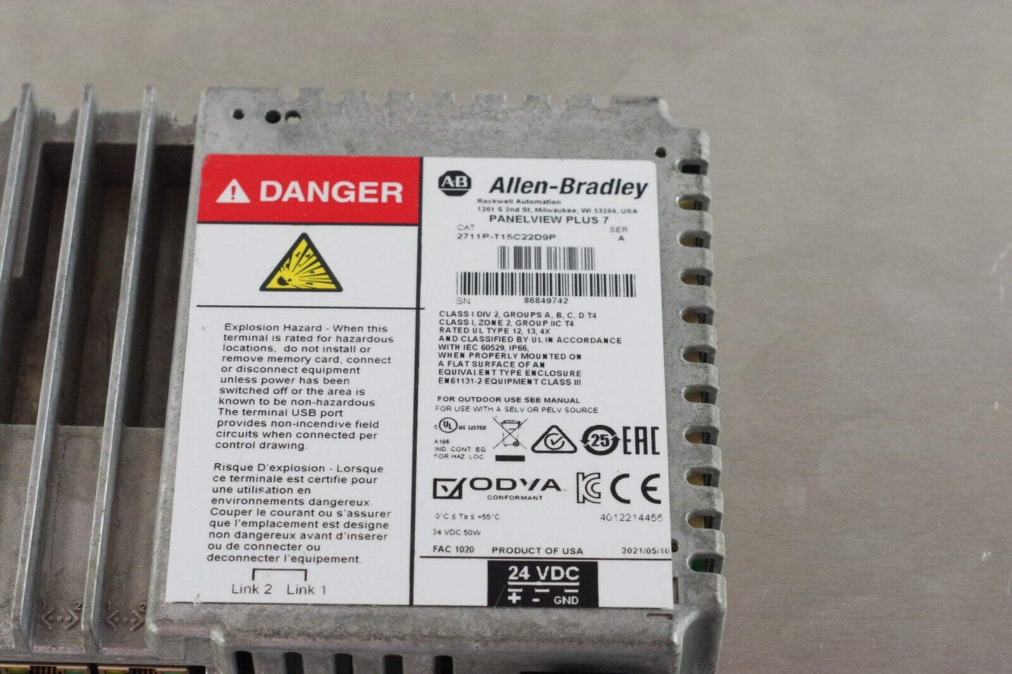 Allen Bradley 2711P-T15C22D9P Ser A Panelview Plus 7 Interface - 0 Runtime + Box