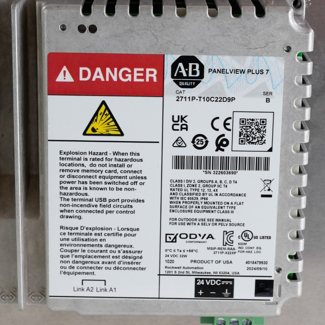 2024 Allen Bradley 2711P-T10C22D9P Series B Panelview Plus 7 Operator Interface