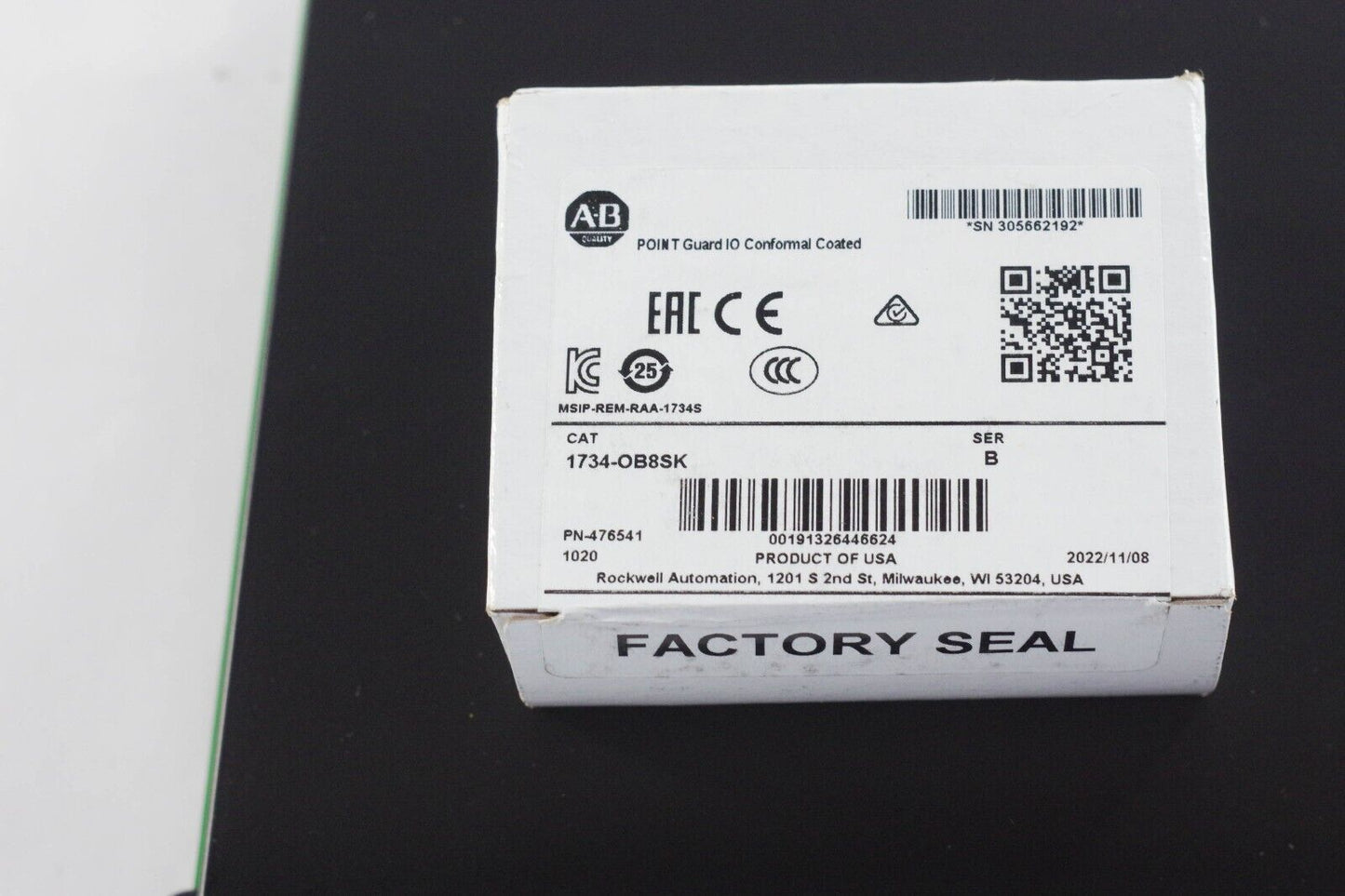 2022 Allen Bradley 1734-OB8SK Ser B POINT IO SAFETY Output Module Sealed Surplus