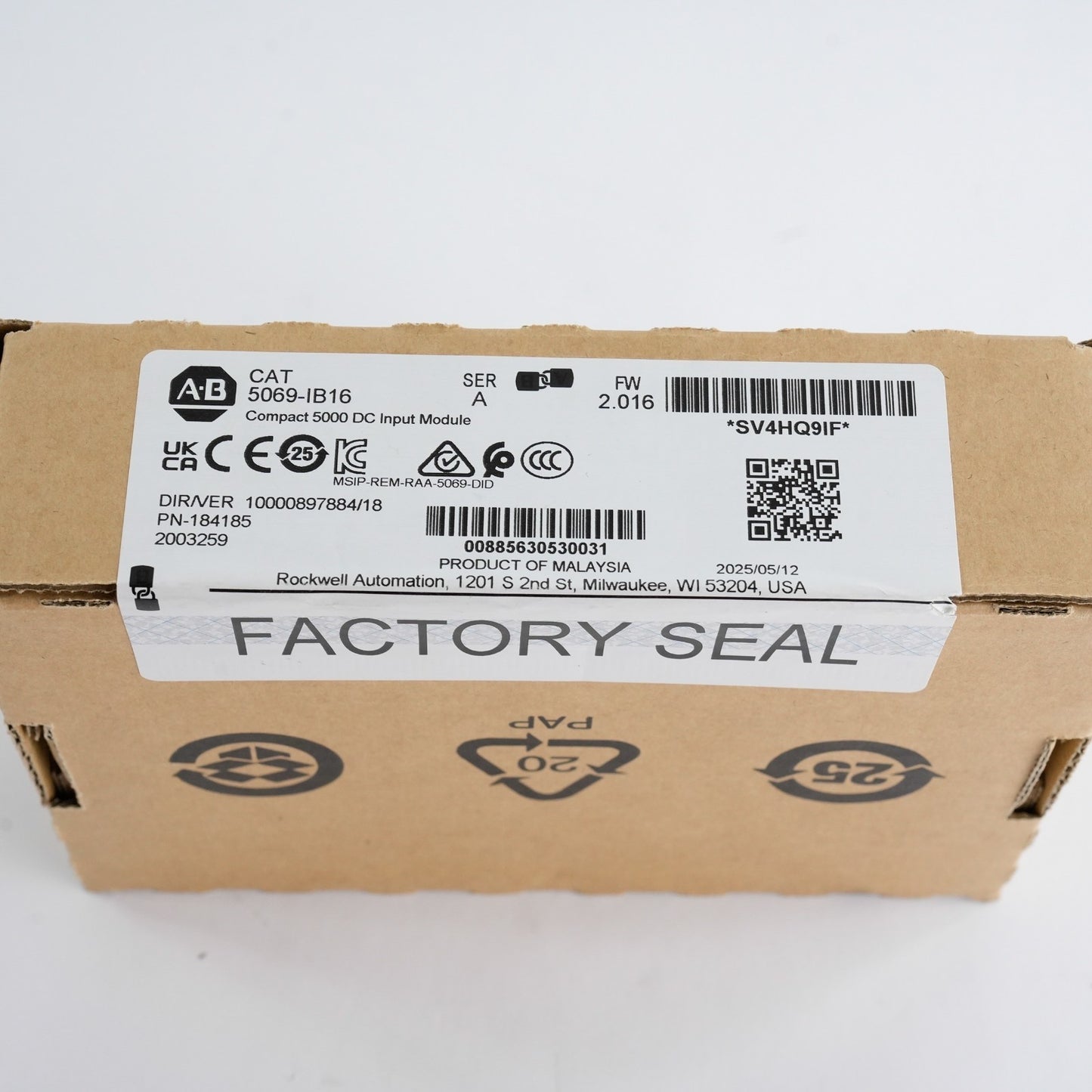 Allen Bradley 5069-IB16 /A Compact 5000 DC Input Module - Sealed Surplus