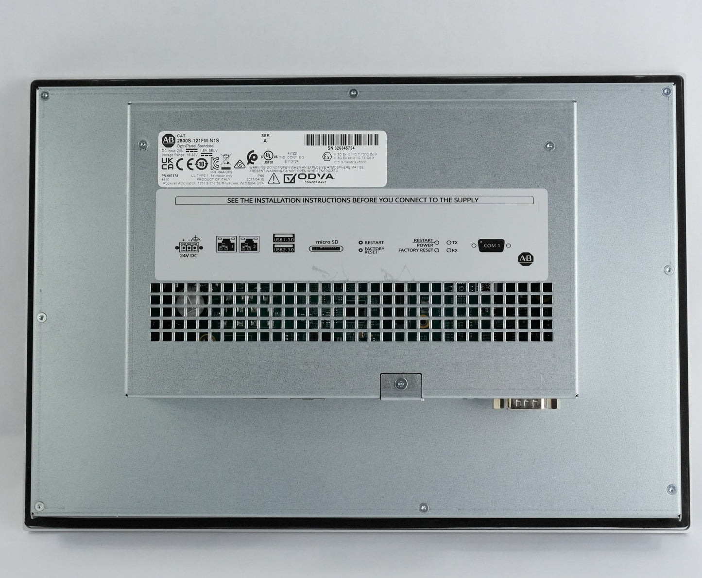 Allen Bradley 2800S-121FM-N1S /A Optixpanel Standard Terminal 2800S121FMN1S Open
