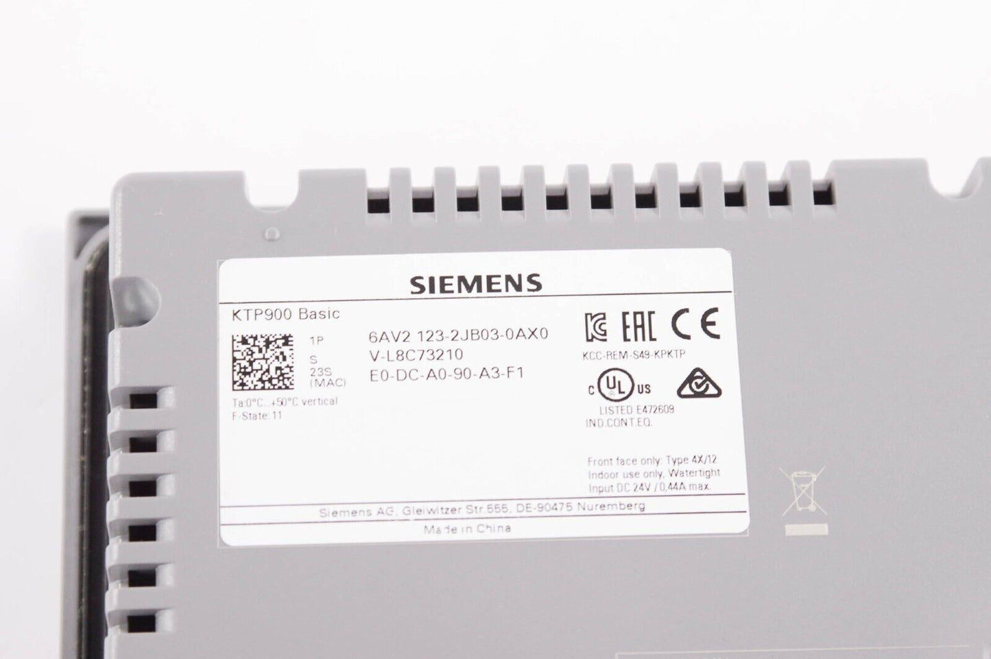 SIEMENS 6AV2 123-2JB03-0AX0 / 6AV21232JB030AX0 HMI Touch Screen Panel KTP900