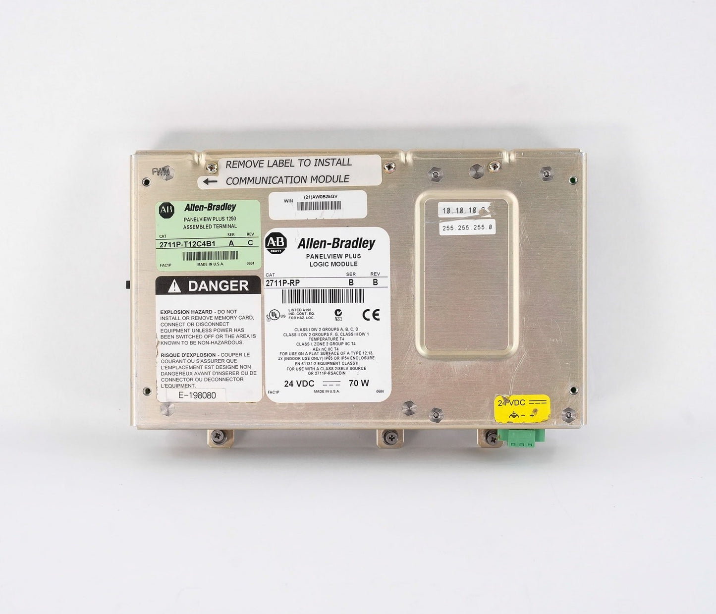 Allen Bradley 2711P-RP /B Rev B PanelView Plus Logic Module 2711PRP