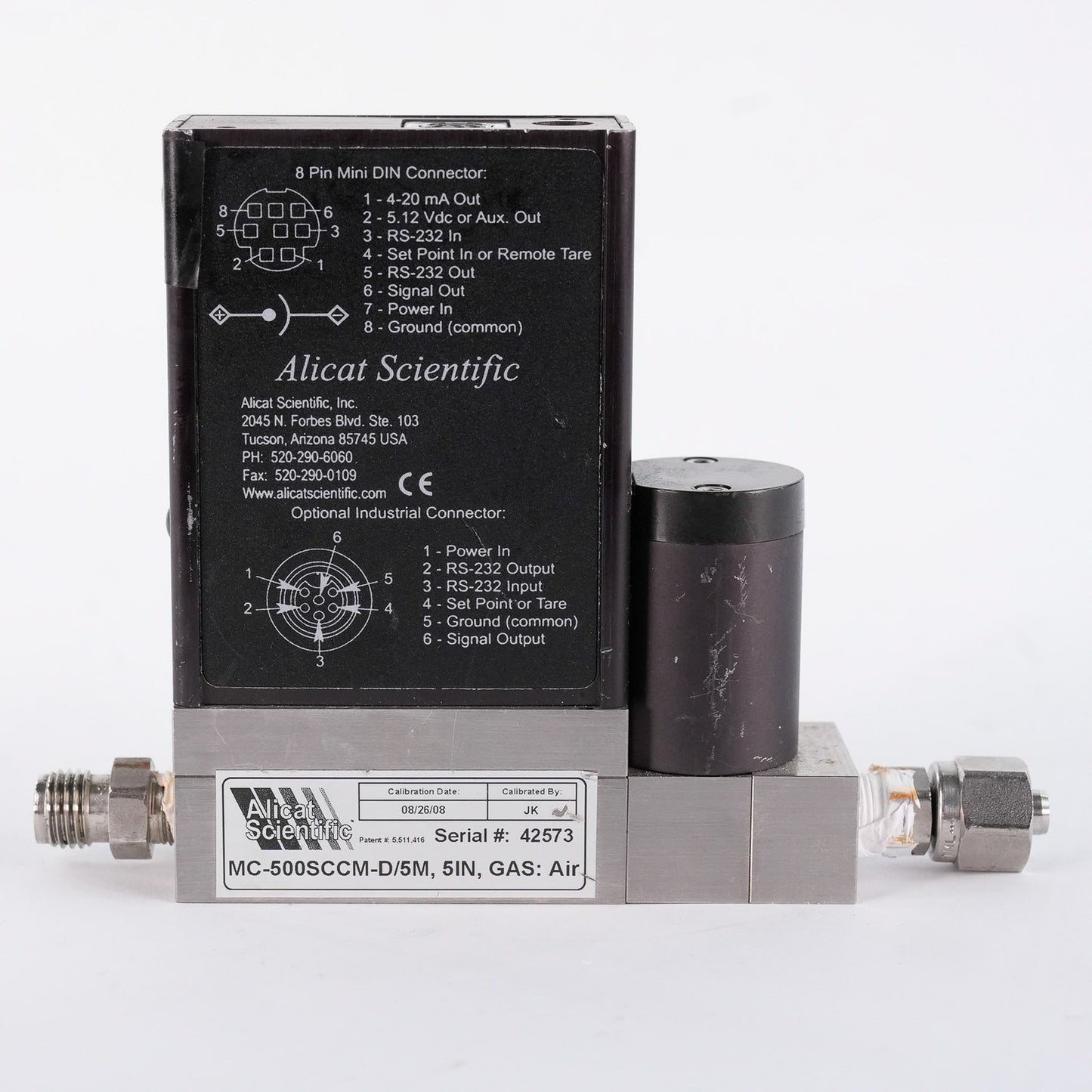 Alicat Scientific MC-500SCCM-D/5M Mass Flow Controller 500 SCCM MC500SCCMD5M 24V
