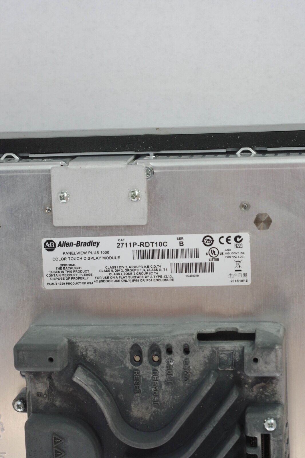 Allen Bradley 2711P-T10C4A8 SER A PanelView Plus 1000 HMI + 2711P-RP8A / RDT10C