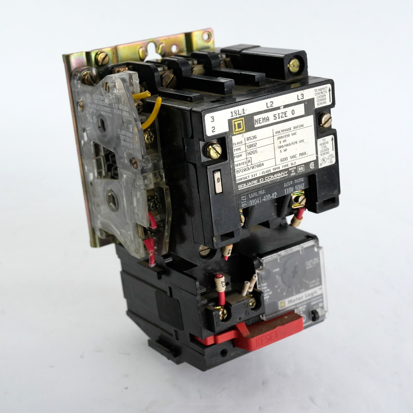 Square D 8536-SB02-H20S Series A NEMA Size 0 Contactor