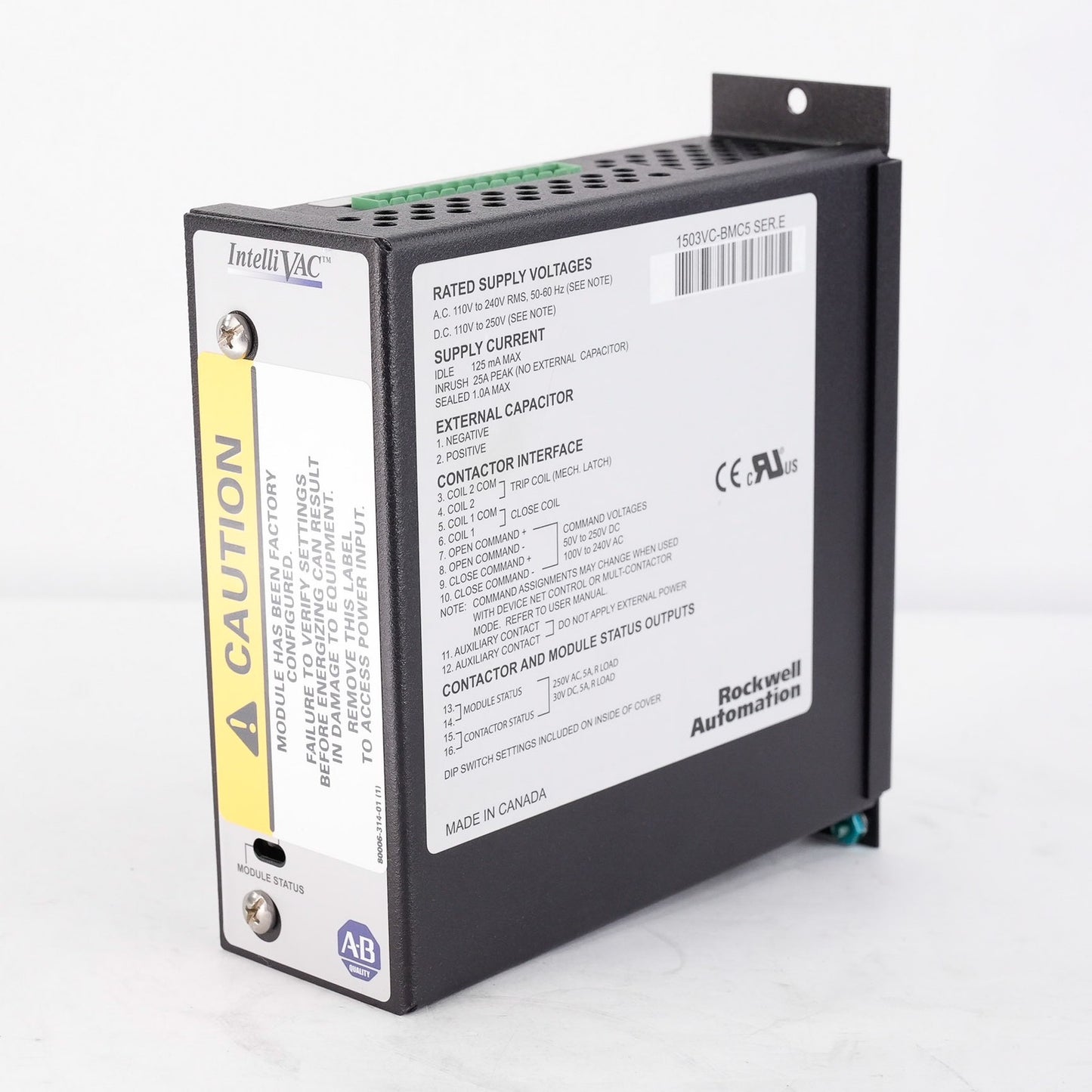 Allen Bradley 1503VC-BMC5 /E IntelliVAC Vacuum Contactor Control 1503VCBMC5