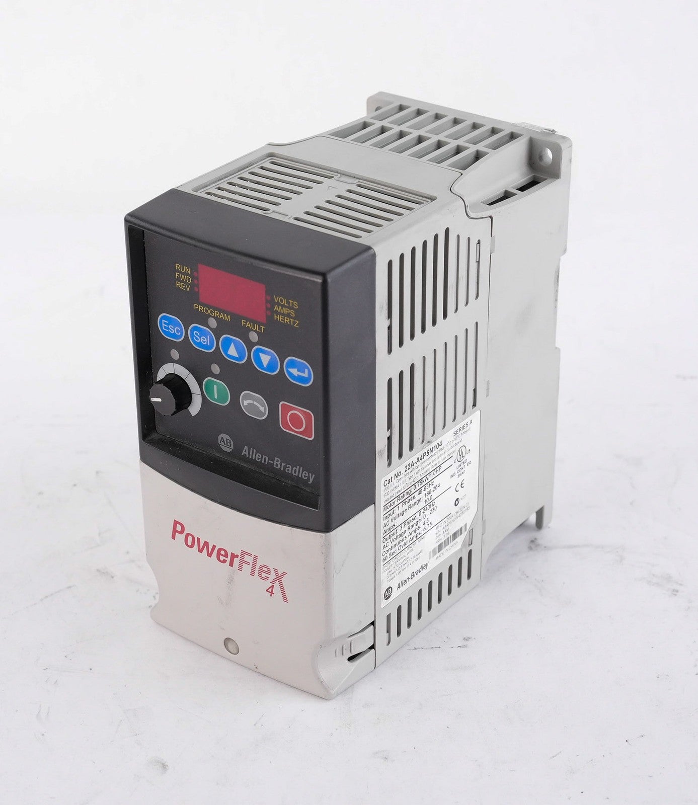Allen Bradley 22A-A4P5N104 /A PowerFlex 4 AC Drive 3-Ph 22AA4P5N104 Used