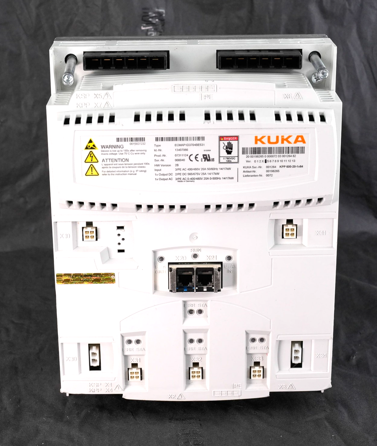 KUKA KPP 600-20-1x64 ECMAP1D3704BE531 Servo Drive KPP600-20-1x64 Refurbished