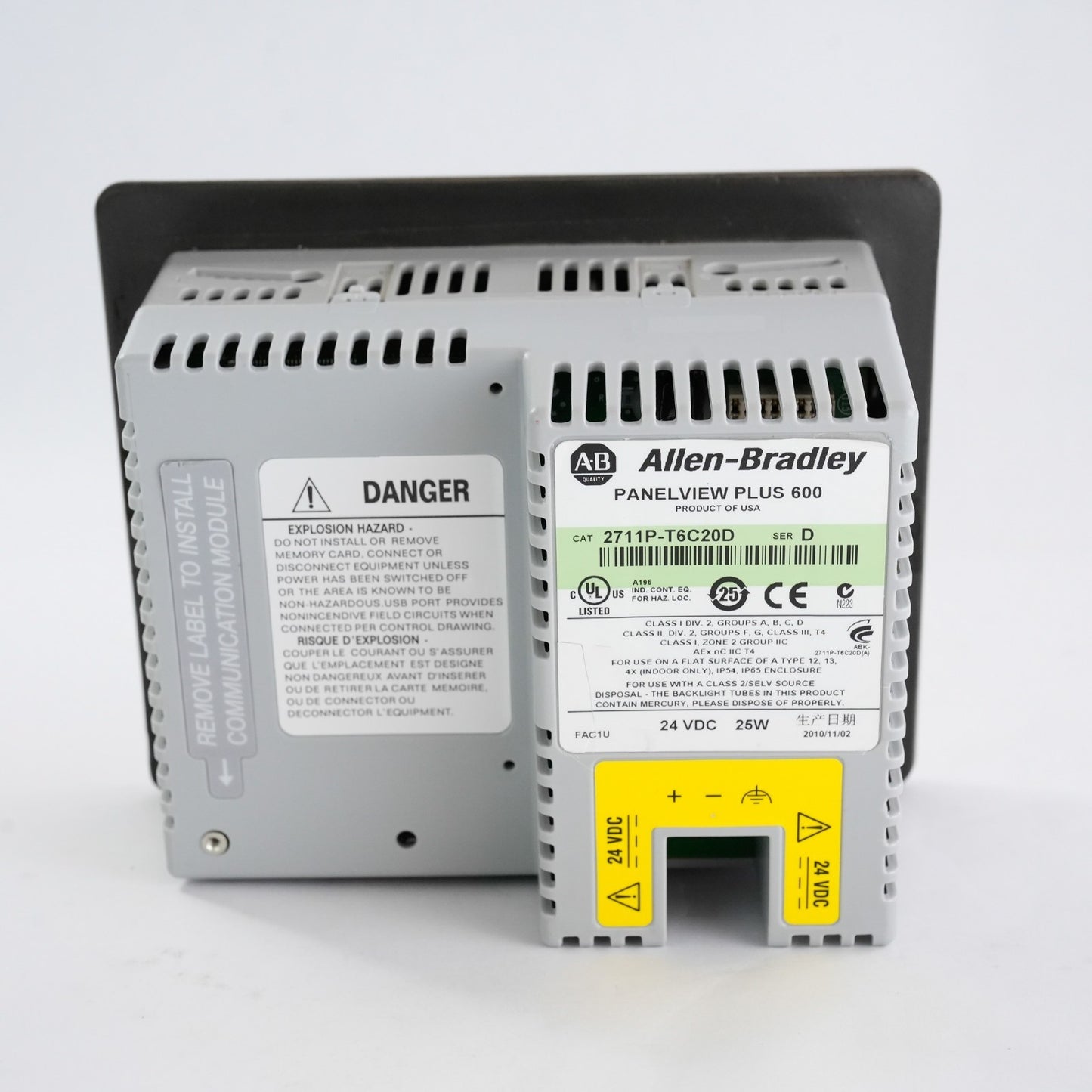 Allen Bradley 2711P-T6C20D Ser D PanelView Plus 600 HMI Operator Terminal 2010