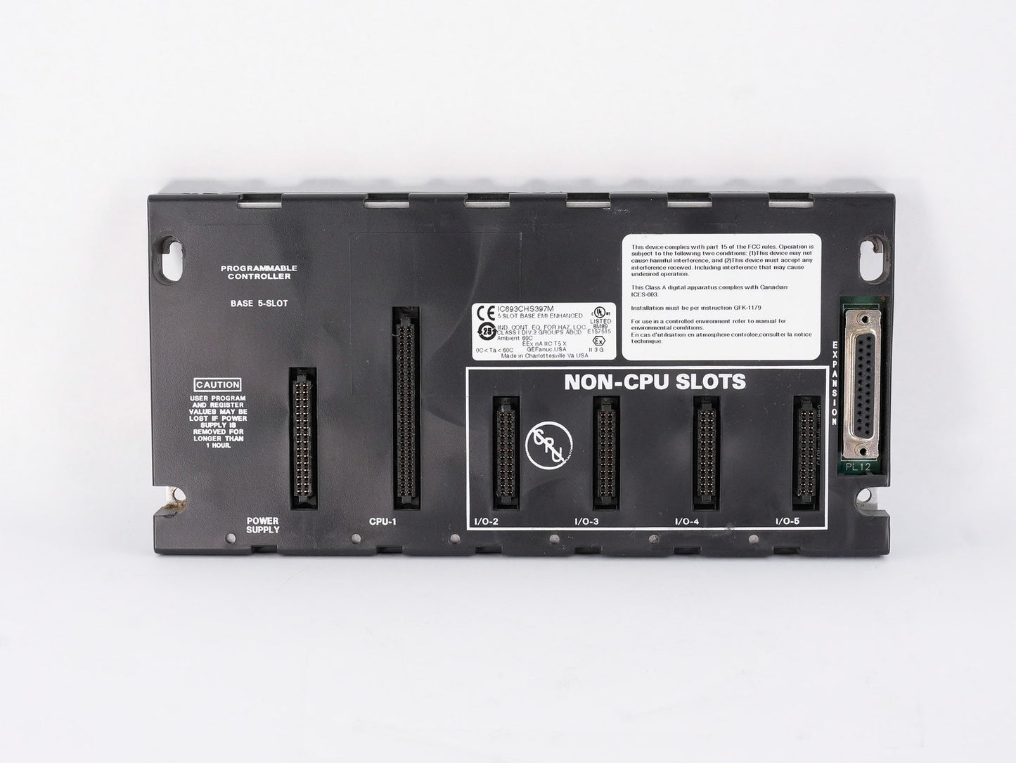 GE FANUC IC693CHS397M 5-Slot Base EMI PLC Board