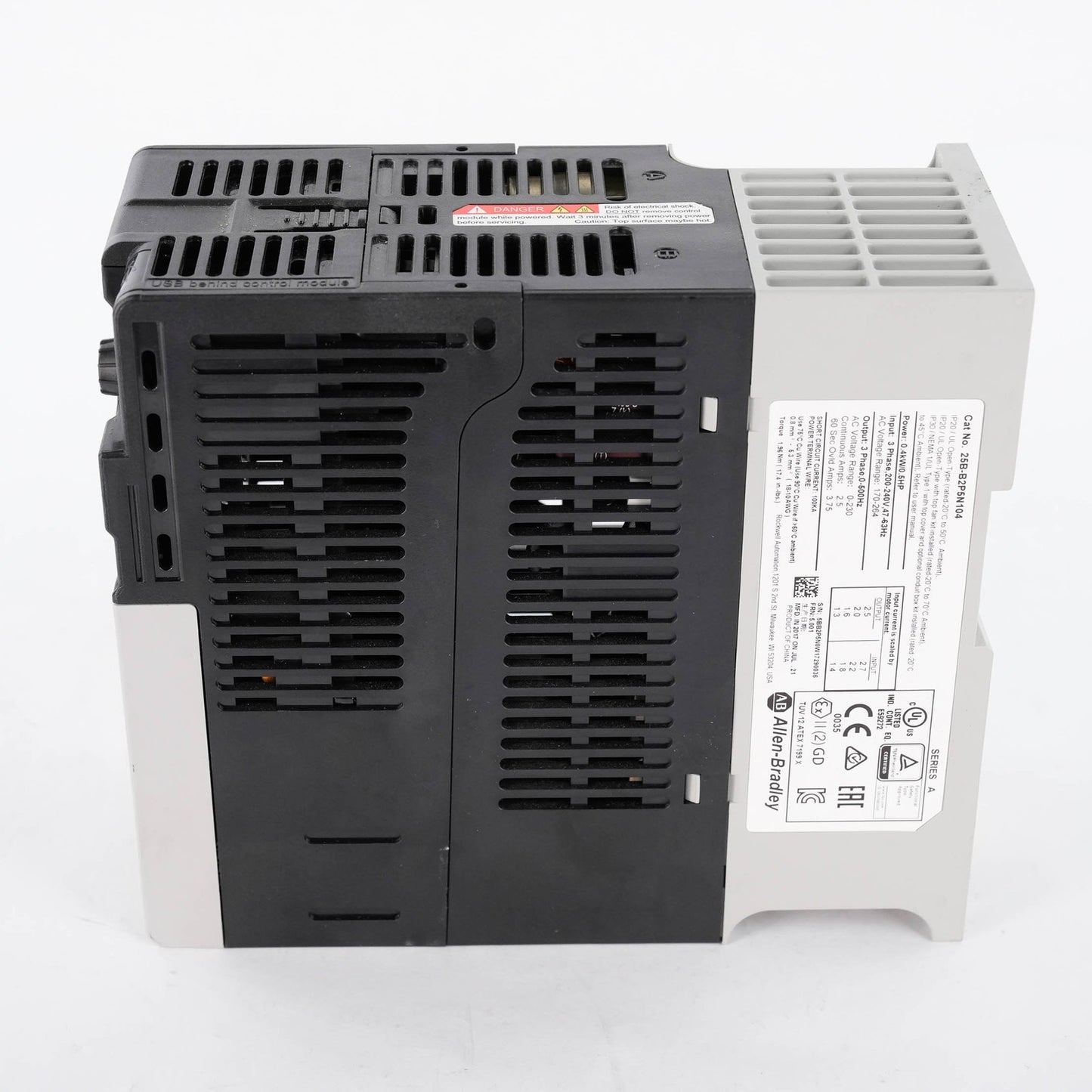 Allen Bradley 25B-B2P5N104 Ser A PowerFlex 525 AC Drive 0.5HP 0.4kW 240V 3PH