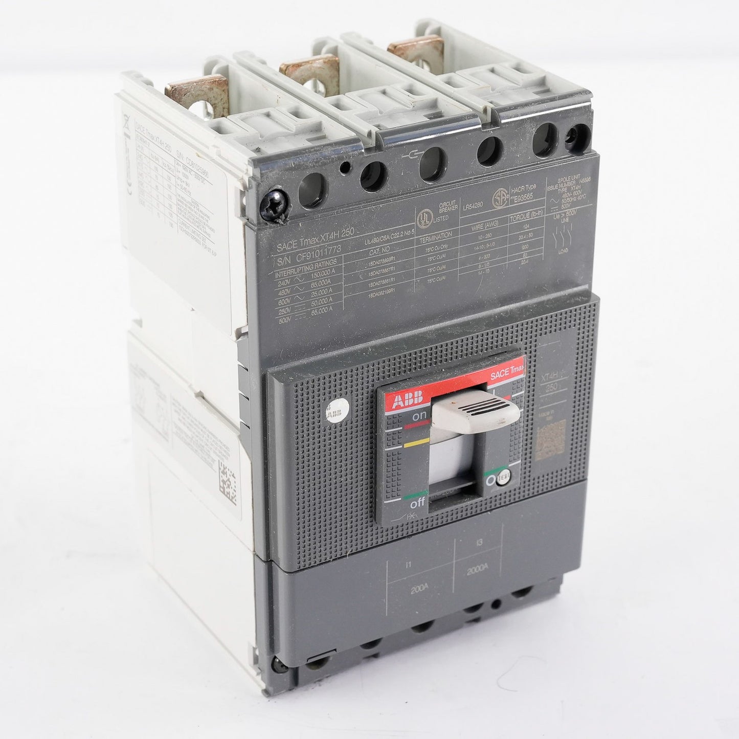 ABB SACE Tmax XT4H 250 Circuit Breaker 1SDA080080R1 XT4HU3150AFF000XXX 3p F F UL