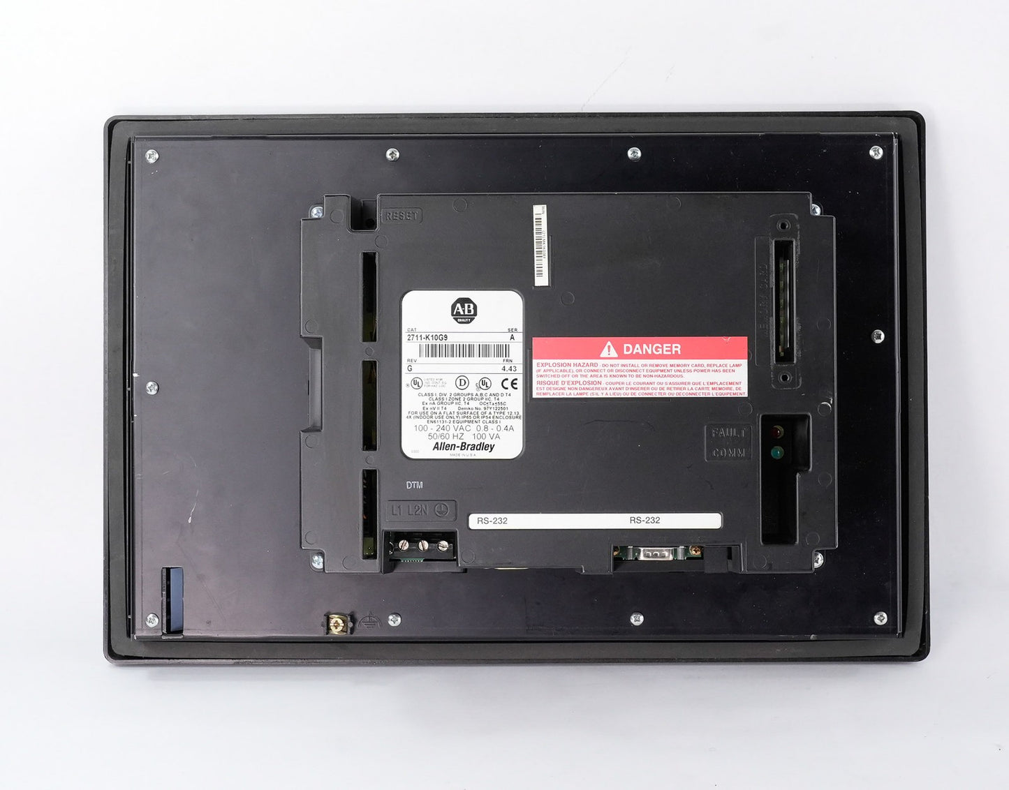 Allen Bradley 2711-K10G9 /A Rev G PanelView 1000 HMI Panel 2711K10G9