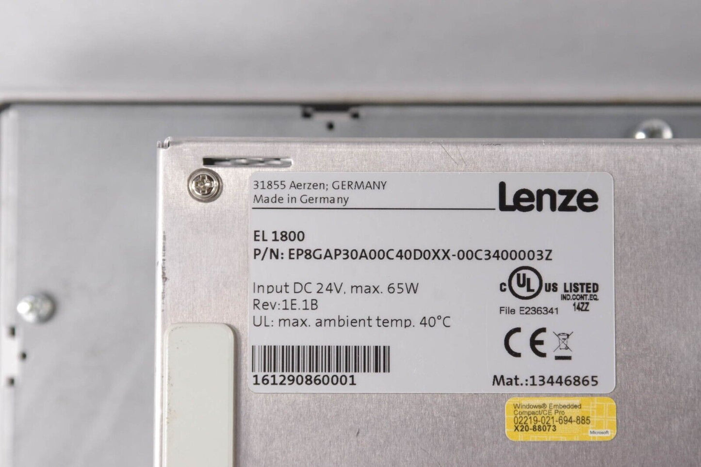 Bosch C110C / Lenze EL 1800 EP8GAP30A00C40D0XX-00C3400003Z Hmi Panel INTERFACE