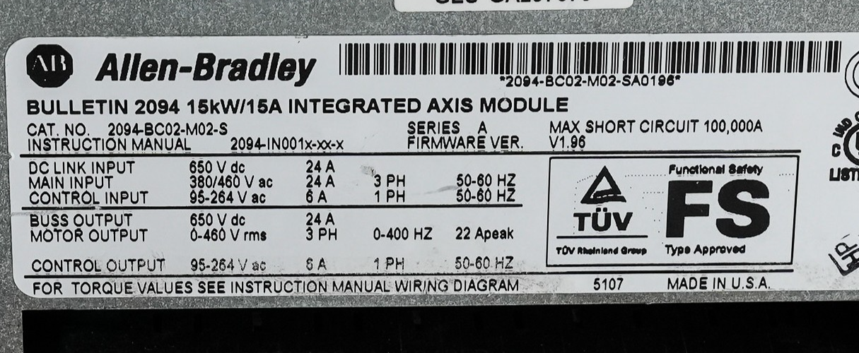 Allen Bradley 2094-BC02-M02-S /A Integrated Axis Module - Refurbished