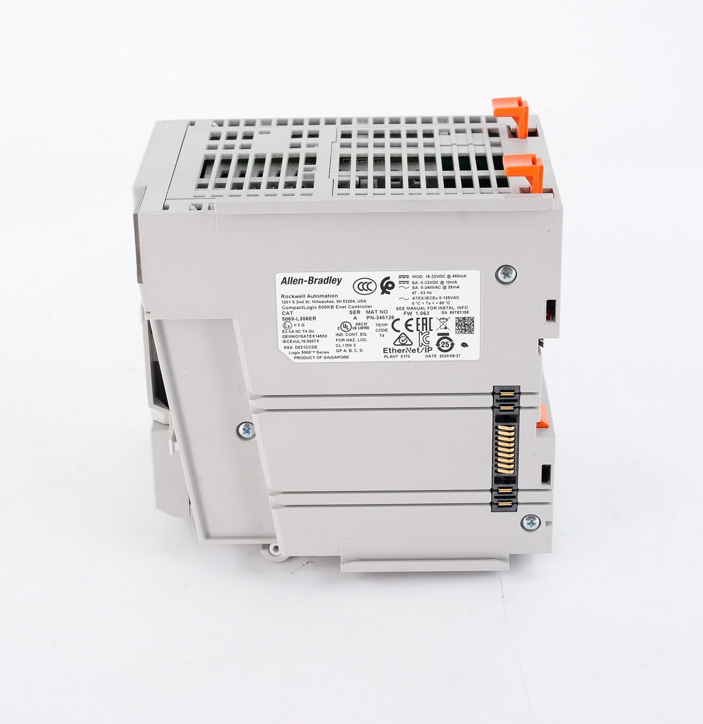 Allen Bradley 5069-L306ER /A CompactLogix 5380 0.6MB Controller 5069L306ER