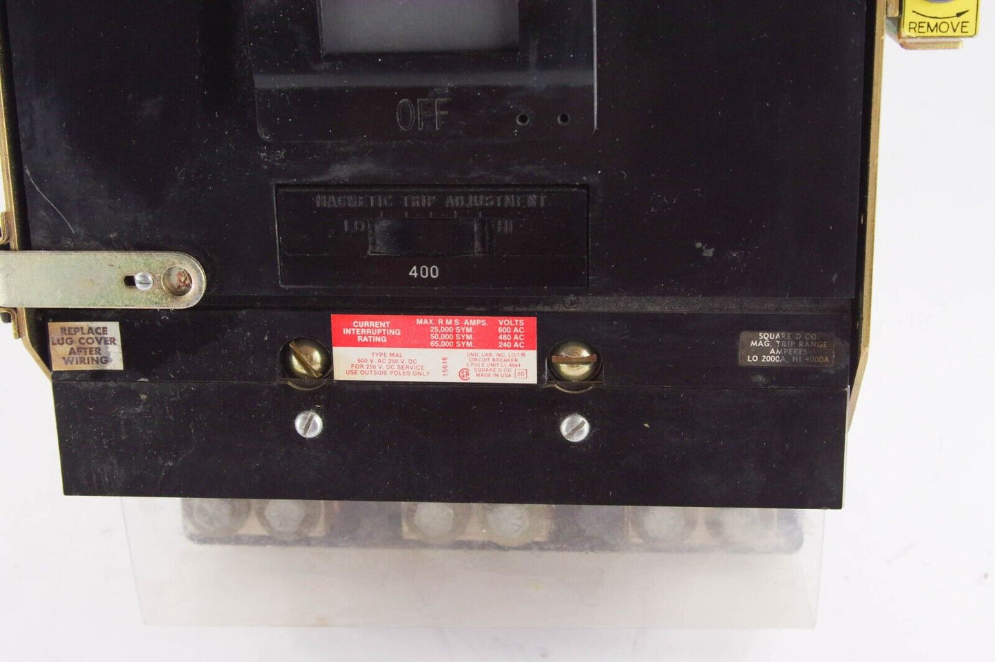 SQUARE D LHF36400 / MMH36400 MCC-1 MCD0 A80239-552-01 Circuit Breaker