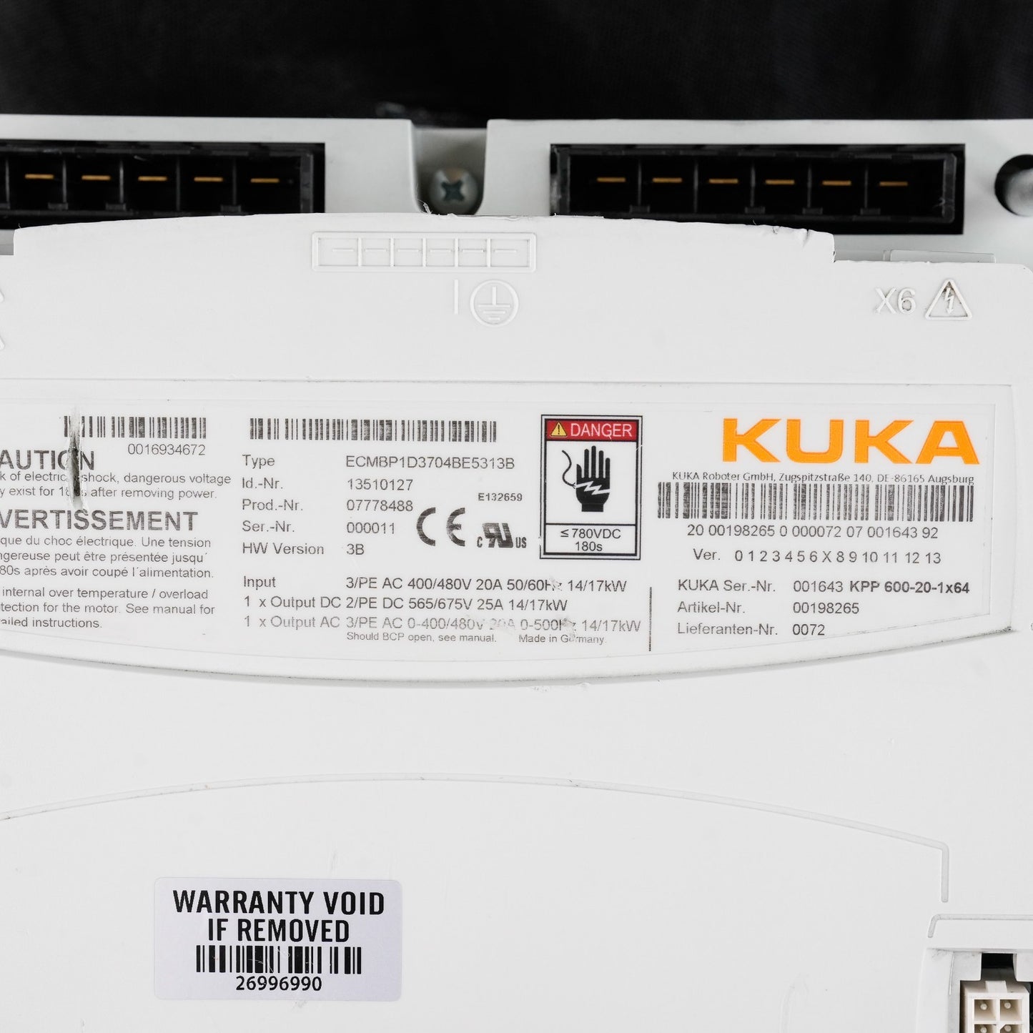 KUKA KPP 600-20-1x64 ECMBP1D3704BE5313A Servo Pack + Warranty