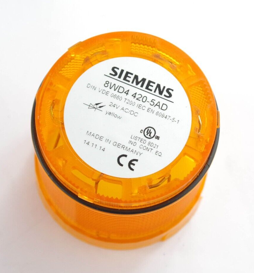 SIEMENS 8WD4 420-5AD / 8WD44205AD Yellow Stack Light LED 24V AC/DC 60947-5-1