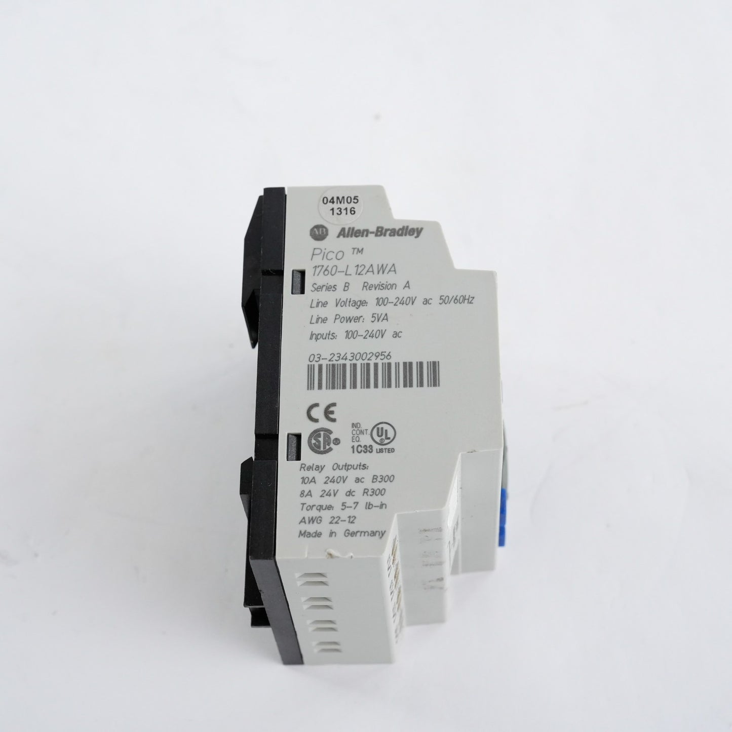 Allen Bradley 1760-L12AWA /B Rev A Pico Controller 120-240VAC 50/60Hz 1760L12AWA