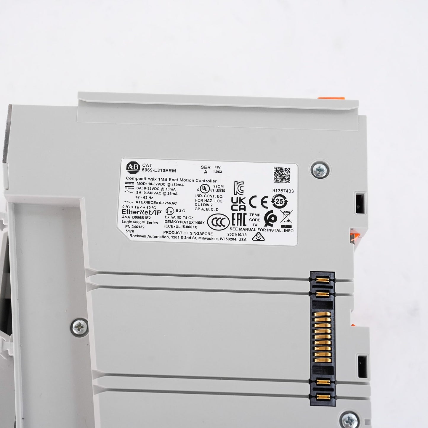 Allen Bradley 5069-L310ERM /A CompactLogix 5380 Controller 1MB 5069L310ERM
